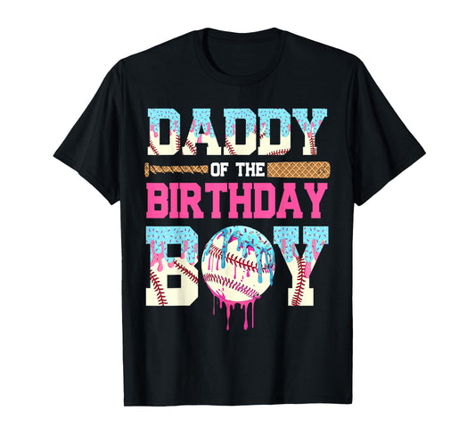Baseball Family Daddy of The Birthday Boy Baseball Player T-Shirt