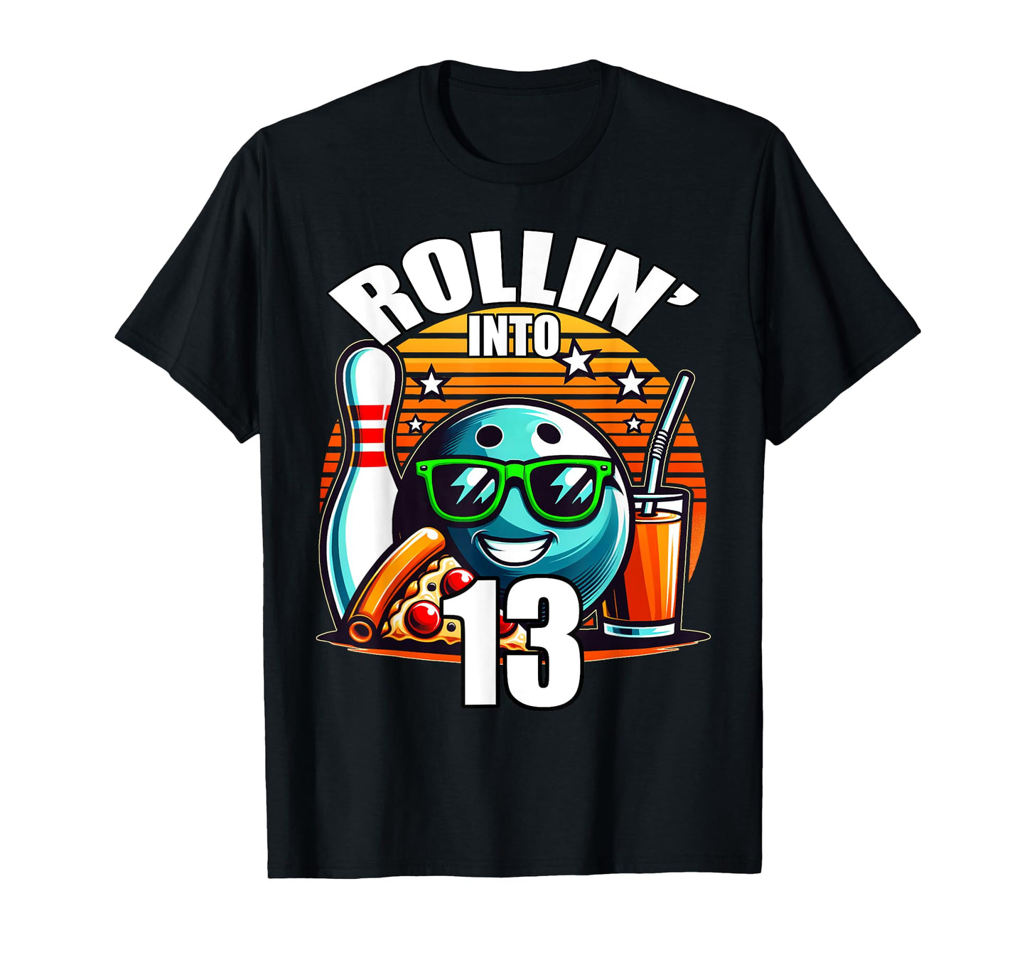 Rollin into 13 Bowling Birthday Party 13th Birthday Kids T-Shirt