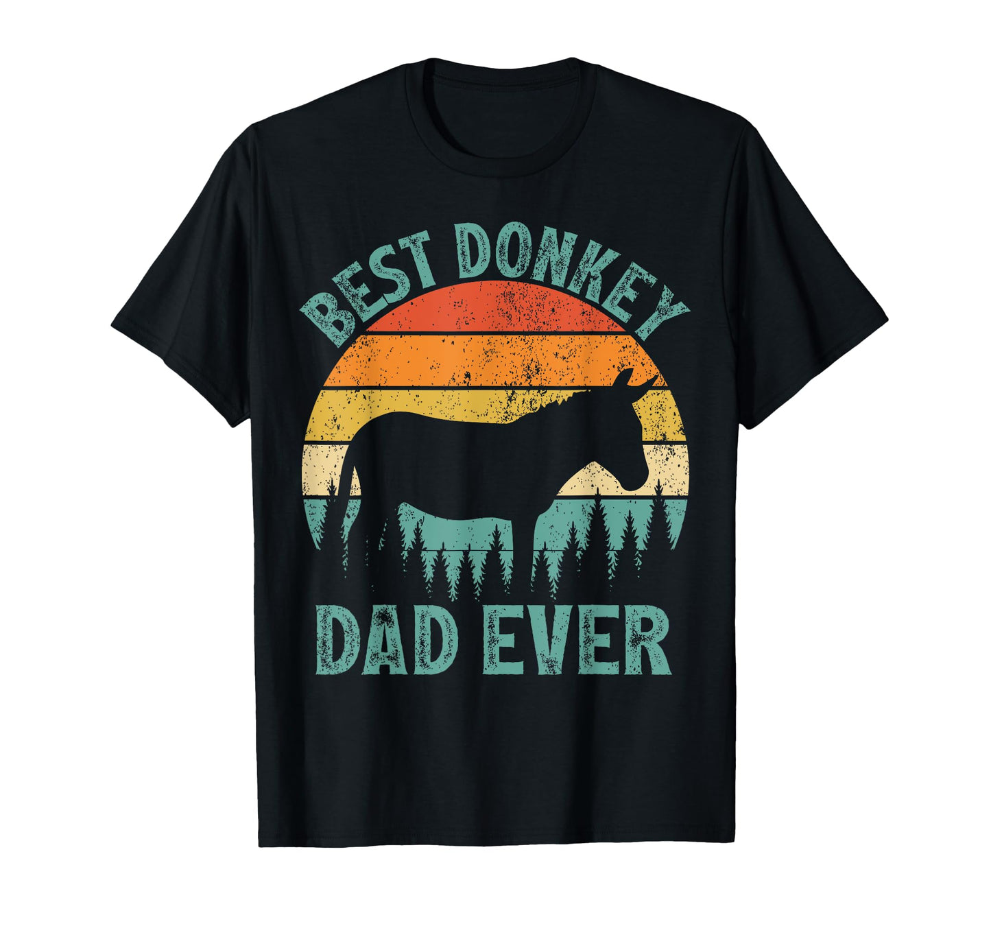 Funny Donkey Vintage Best Donkey Dad Ever Father's Day T-Shirt