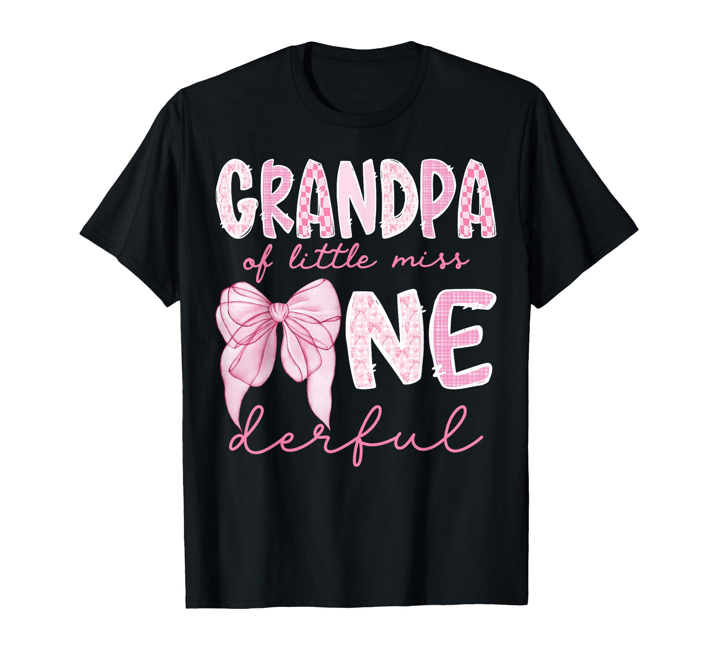 Grandpa of Little Miss Onederful 1St Birthday Girl Coquette T-Shirt