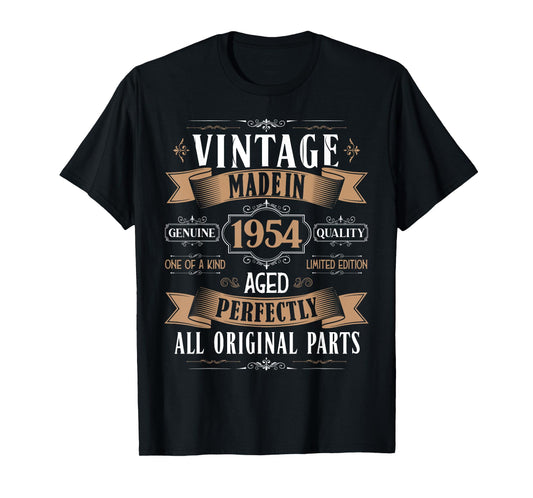 Vintage 71st birthday men Born 1954 71 years old Bday mens T-Shirt