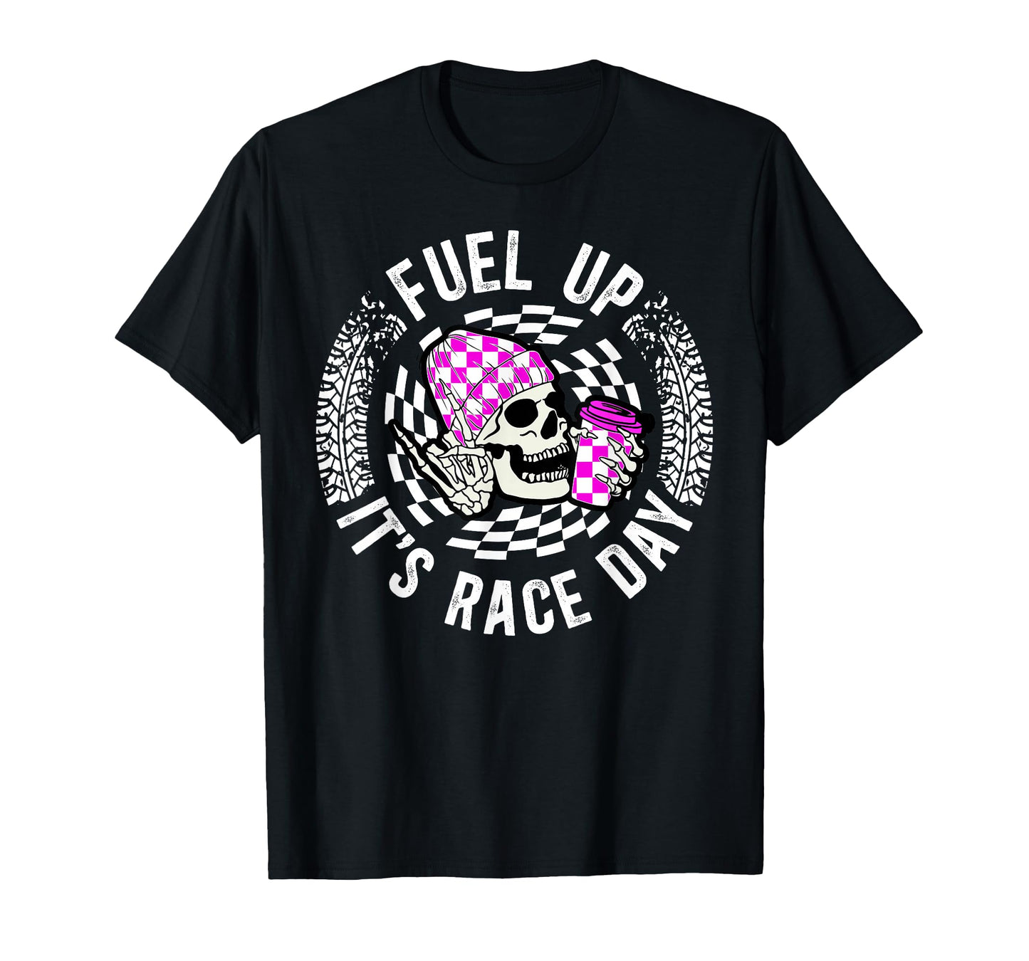It's Race Day Racing Mom Of A Racer Mother Racing Mama T-Shirt, Small, Black