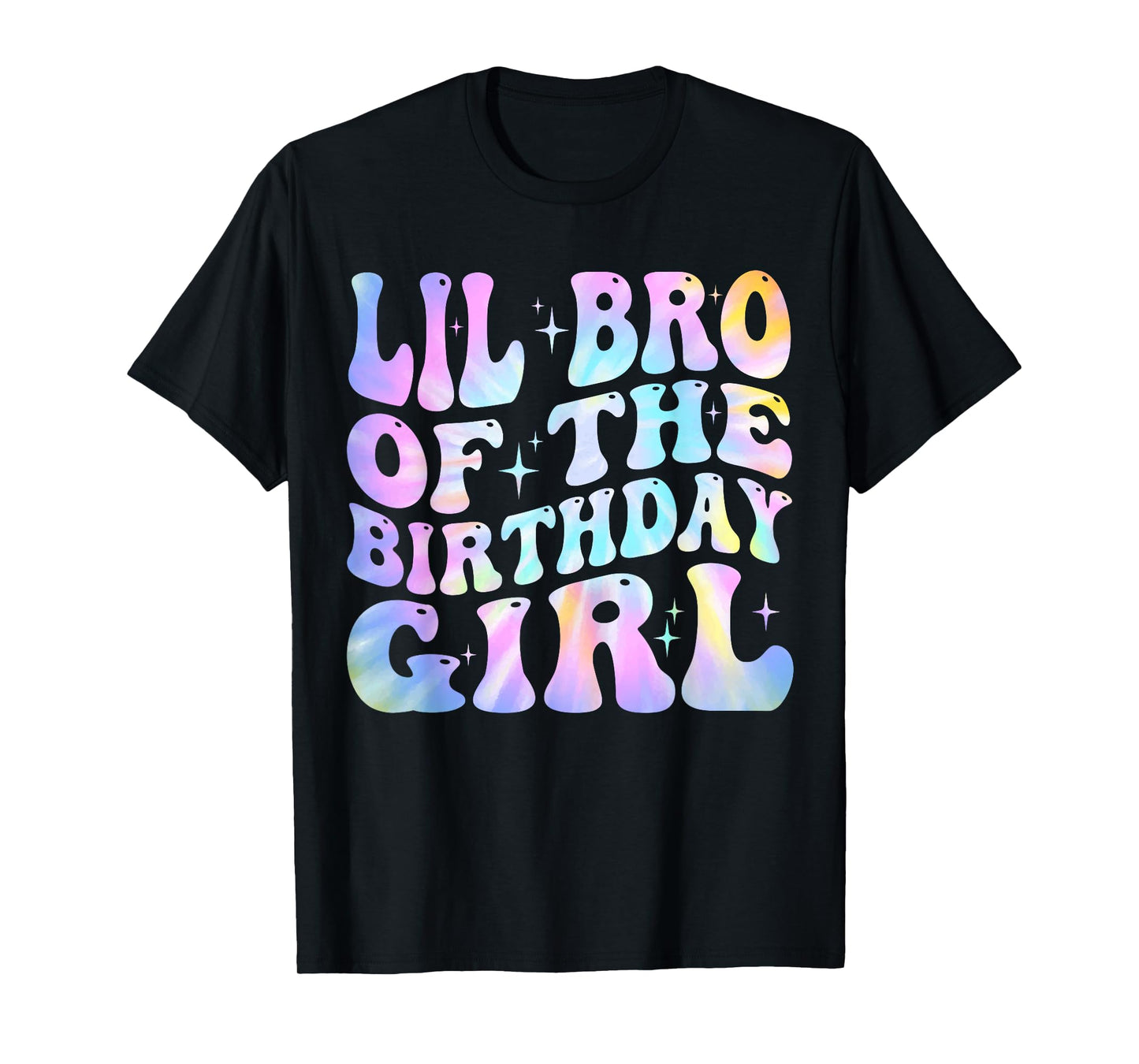 Lil Brother of the Birthday Girl Tie Dye Colorful 1st Bday T-Shirt