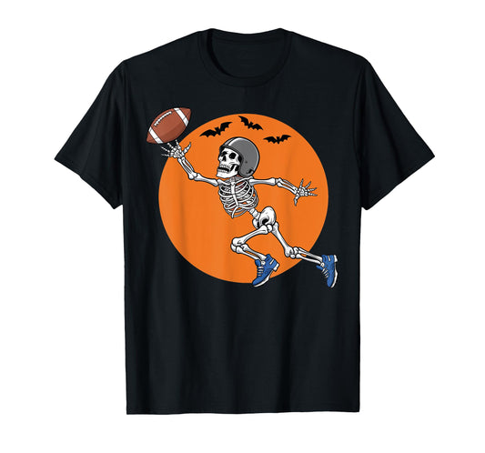 American Football Skeleton Halloween Gifts Men Women Boys T-Shirt