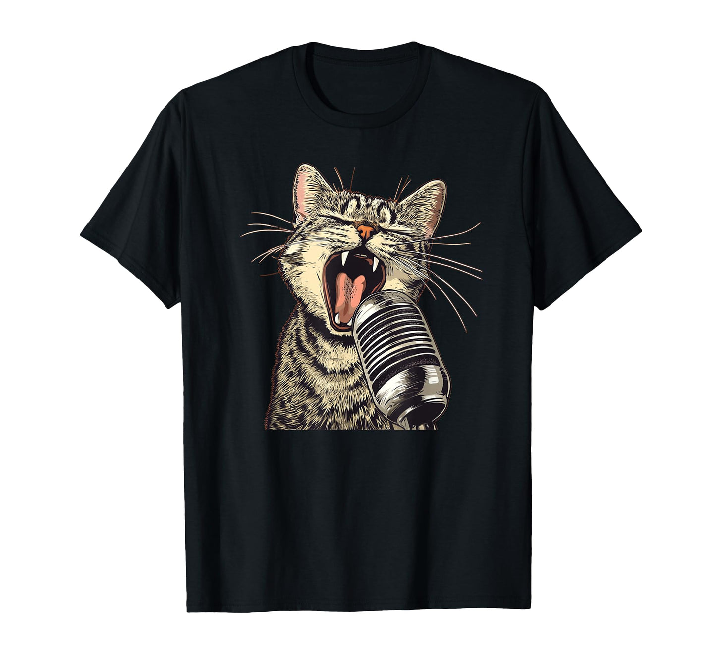 Singing Cat with Karaoke Mic Costume T-Shirt