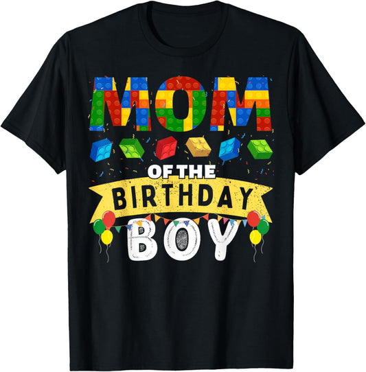 Mom of the birthday boy Building Blocks Master builder T-Shirt