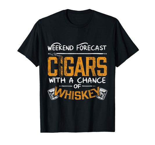 Funny Cigar and Whiskey Lover Graphic Women Men Cigar Fan T-Shirt