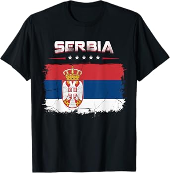 Patriotic Vintage Serbian Flag Serbia T-Shirt