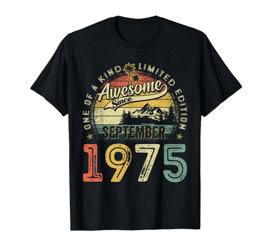 50 Year Old Awesome since September 1975 50th Birthday Gifts T-Shirt