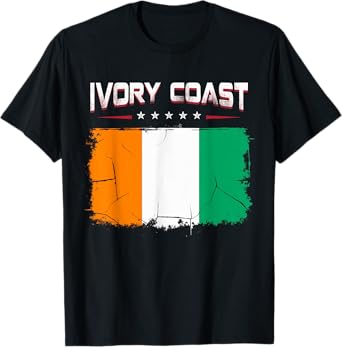 Patriotic Vintage Ivorian Flag Ivory Coast T-Shirt