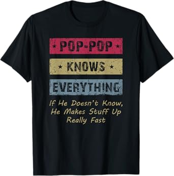 Pop-Pop Knows Everything If He Doesn't Know For Father T-Shirt