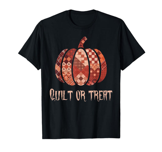 Quilt or Treat Patchwork Pumpkin Quilters Autumn Halloween T-Shirt