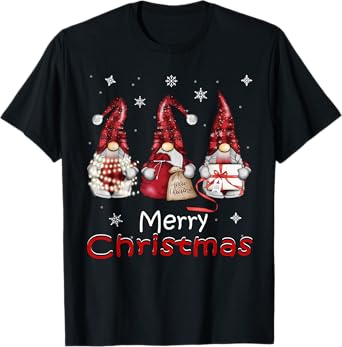 Gnome tShirt Gifts Funny Family Christmas Shirts Women 2024 T-Shirt