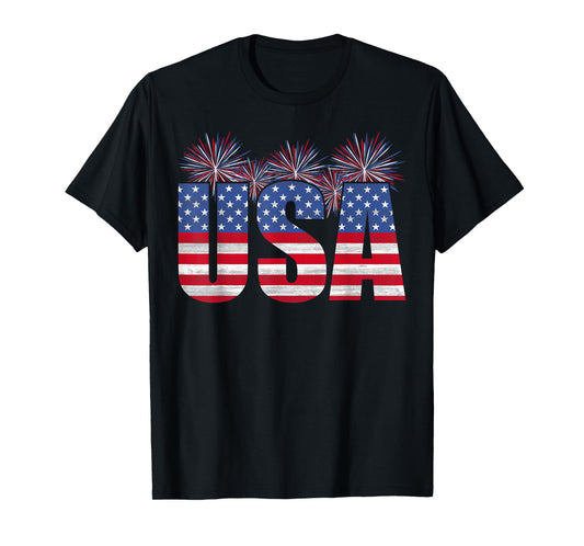 American Patriotic USA Men Women Flag USA Freedom T-Shirt