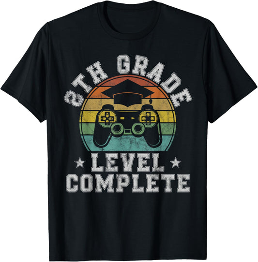 8th Grade Level Complete Eighth Grade Graduation Video Gamer T-Shirt