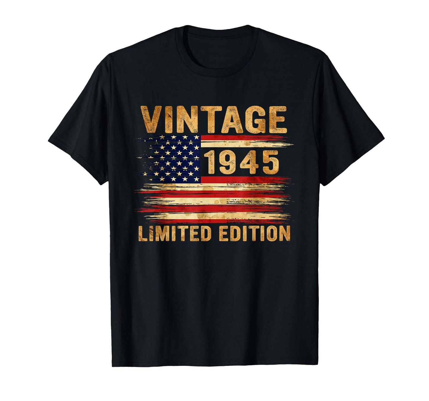 80 Years Old Gifts Vintage 1945 80th Birthday American Flag T-Shirt