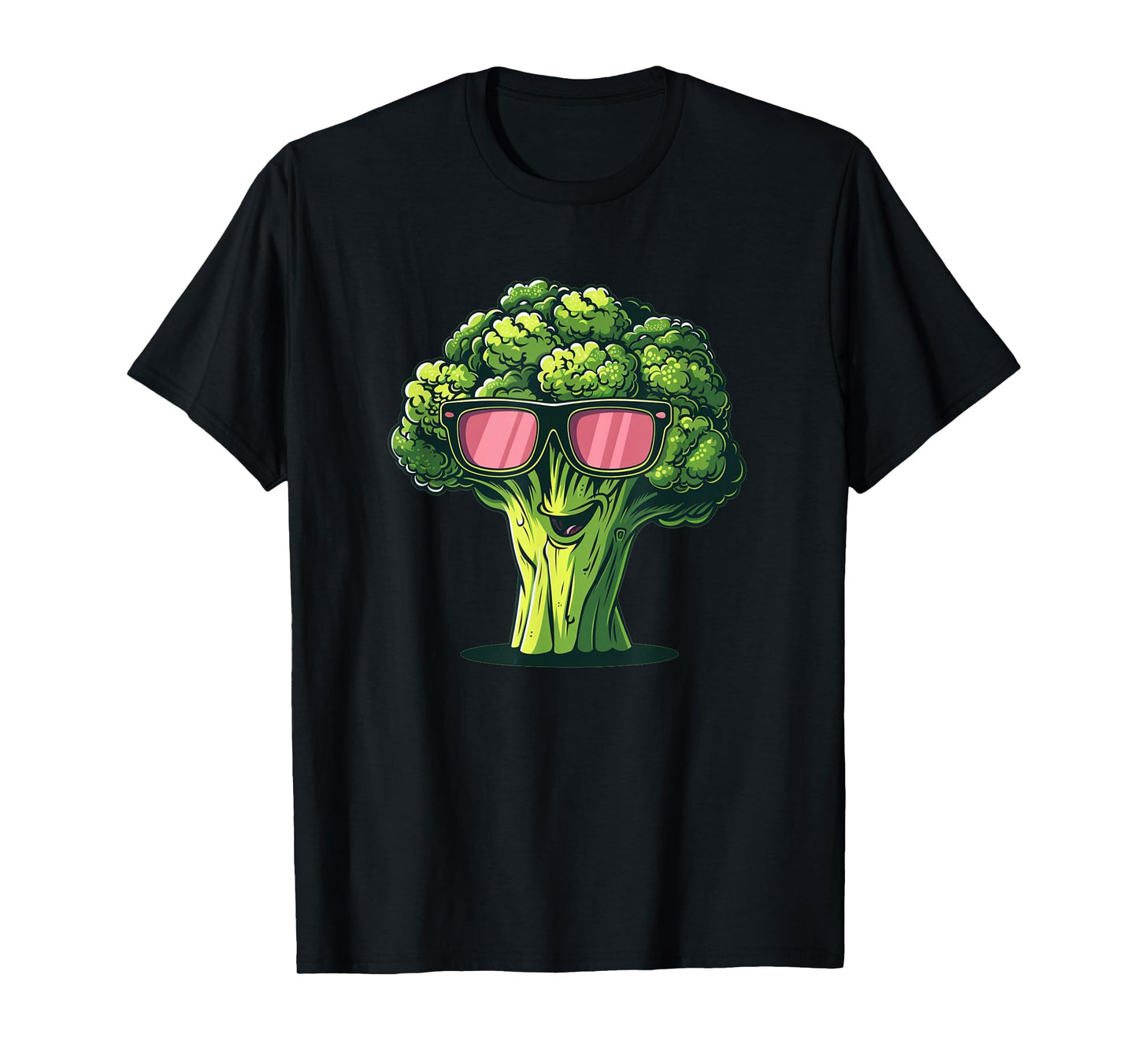 Funny Broccoli Face with Sunglasses Costume T-Shirt