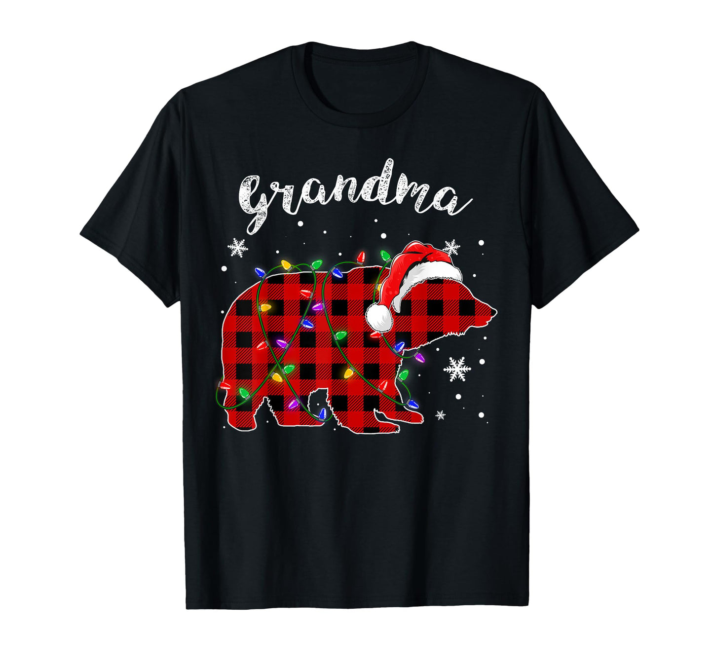 Red Plaid Grandma Bear Buffalo Family Pajama Christmas T-Shirt