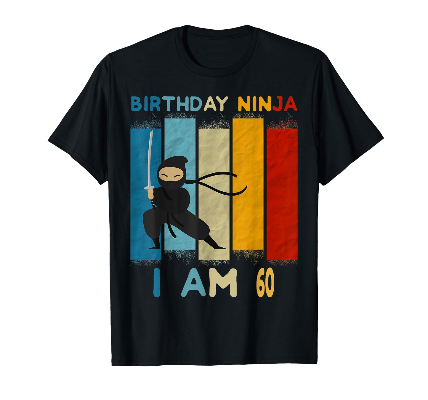 60th Birthday Boy Ninja Lover 60 Year Old Funny B-Day T-Shirt