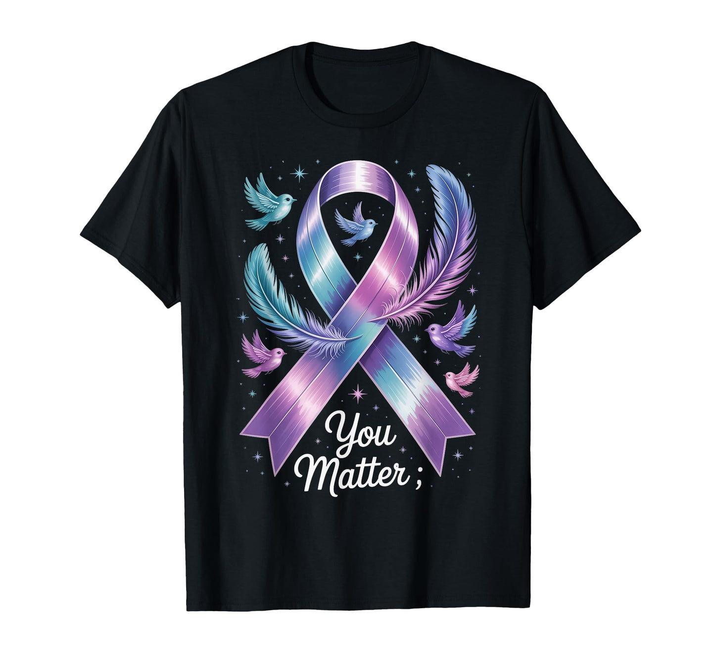 You Matter Teal & Purple Ribbon Suicide Prevention Awareness T-Shirt