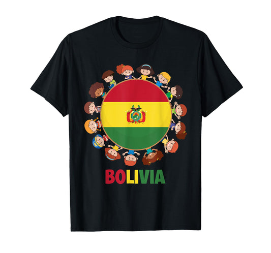 Bolivian Flag Hispanic Heritage Month Bolivia Kids Boy Girls T-Shirt