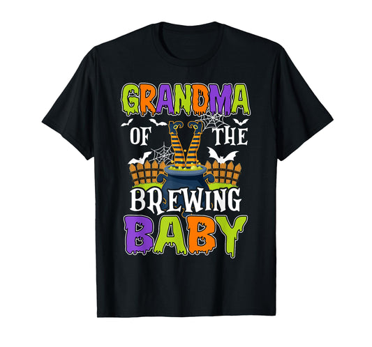 Grandma Of The Brewing Baby Halloween Witch Baby Funny T-Shirt