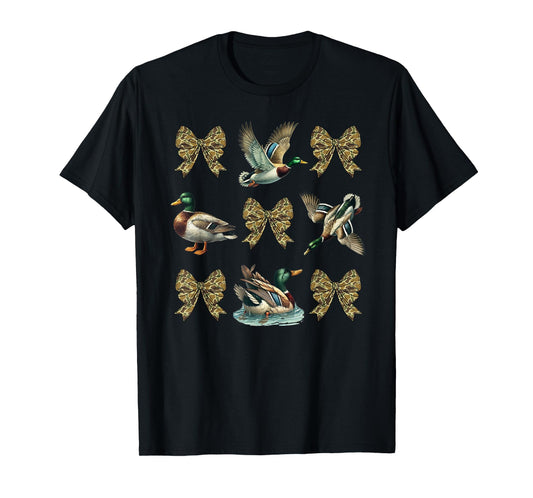 Mallard Duck Camouflage Camo Bow Duck Hunting Girls Camo T-Shirt
