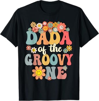Retro Dada of Groovy One Matching Family 1st Birthday Party T-Shirt