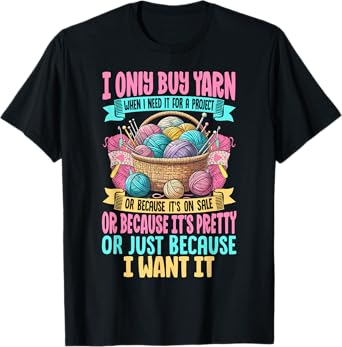 Funny Knitting Yarn Art For Women Girls Crochet Lovers T-Shirt