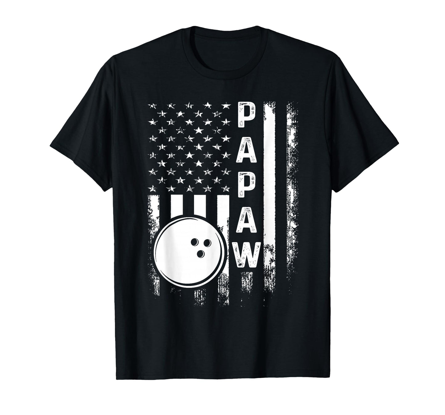 Bowling Papaw American Flag Vintage Christmas Xmas T-Shirt