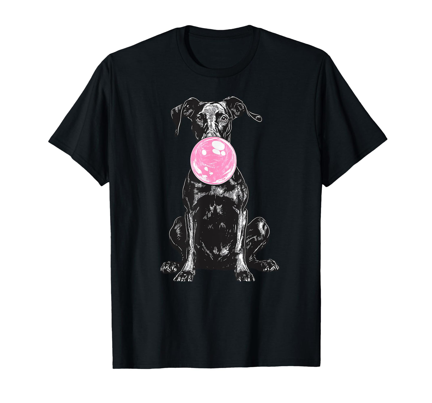 Vintage Doberman Blowing Bubble Dog Dad Mom Owner T-Shirt