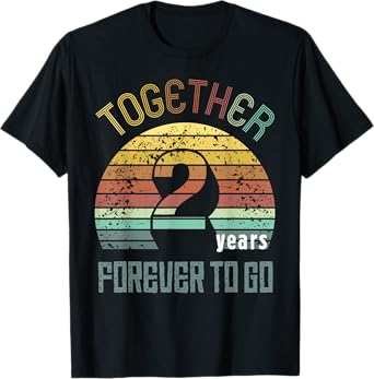 2nd Years Wedding Anniversary Gifts For Couples Matching T-Shirt