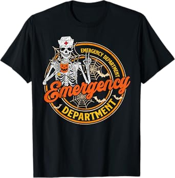 Emergency Department Skeleton ER Nurse Halloween Costume T-Shirt
