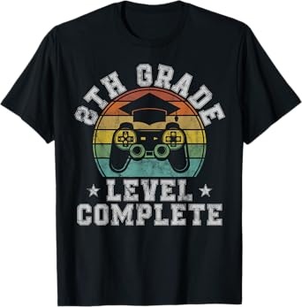 8th Grade Level Complete Eighth Grade Graduation Video Gamer T-Shirt
