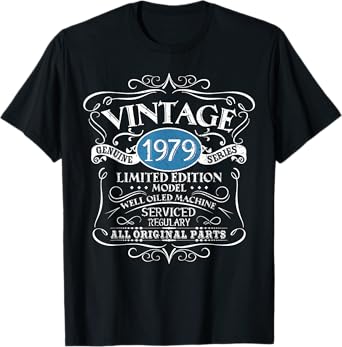 Vintage 1979 45th Birthday All Original Parts Design T-Shirt