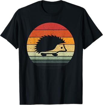 Vintage Retro Sunset Hedgehog T-Shirt