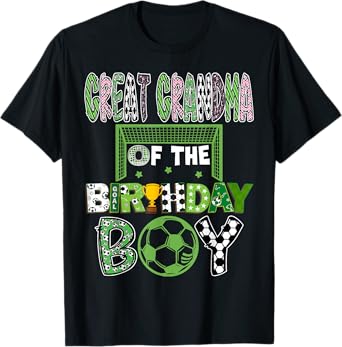 Great Grandma Of The Birthday Boy Soccer Player Birthday T-Shirt