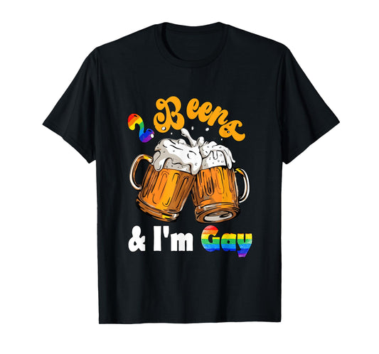 2 Glasses Of Beers Funny Joke Gay Proud LGBT Drinker Drunk T-Shirt
