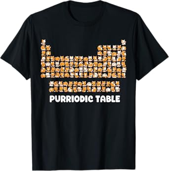 Periodic Table Shirt Chemistry Cat Periodic Table Of Element T-Shirt