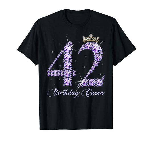 42 Year Old Its My 42nd Birthday Queen Diamond Heels Crown T-Shirt