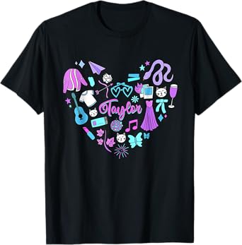 Taylor First Name I Love Taylor Girl Groovy 80's Vintage T-Shirt