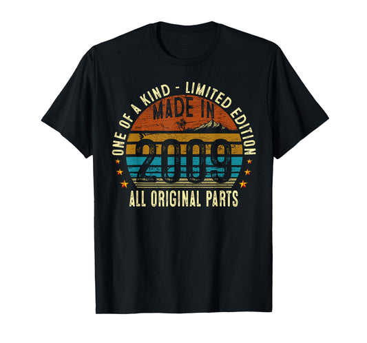 16th Birthday Gifts Men Boy Girl Vintage 2009 Original Parts T-Shirt