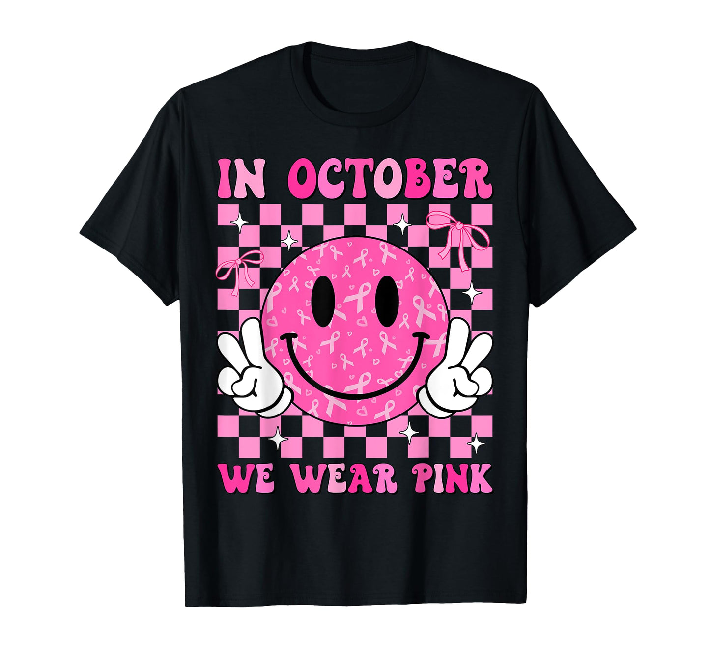 In October We Wear Pink Breast Cancer Awareness Halloween T-Shirt