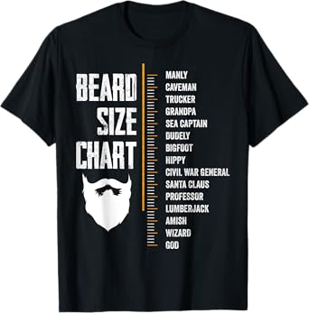 Beard Measurement Chart Beard Length Funny Growth Chart T-Shirt