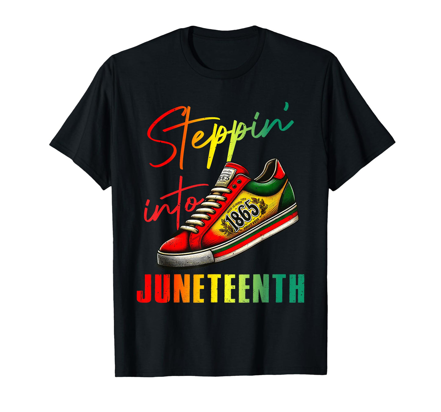 1865 Juneteenth Youth Shoes Steppin' Into Like My Ancestors T-Shirt