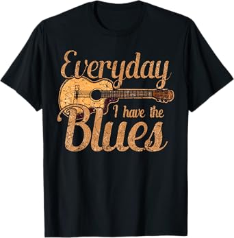 Blues Music Band Lover Vintage Guitar Teacher Funny Blues T-Shirt