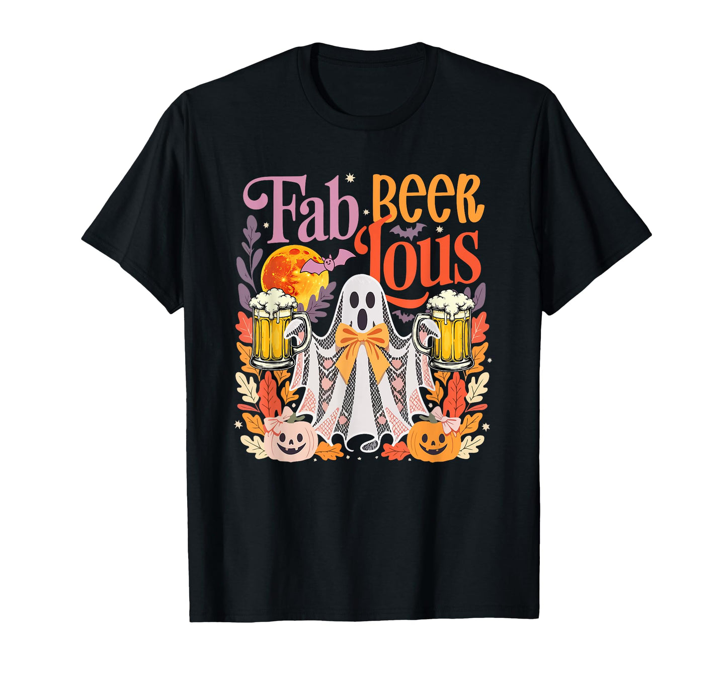 Funny Joke Fabulous Halloween Boo Ghost Drinking Beer Lover T-Shirt