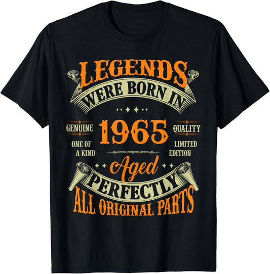 Vintage Legends Born In 1965 60 Years Old T-Shirt