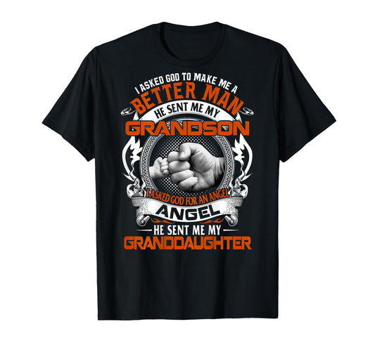 Grandpa Grandson Granddaughter Better Man Father's Day T-Shirt