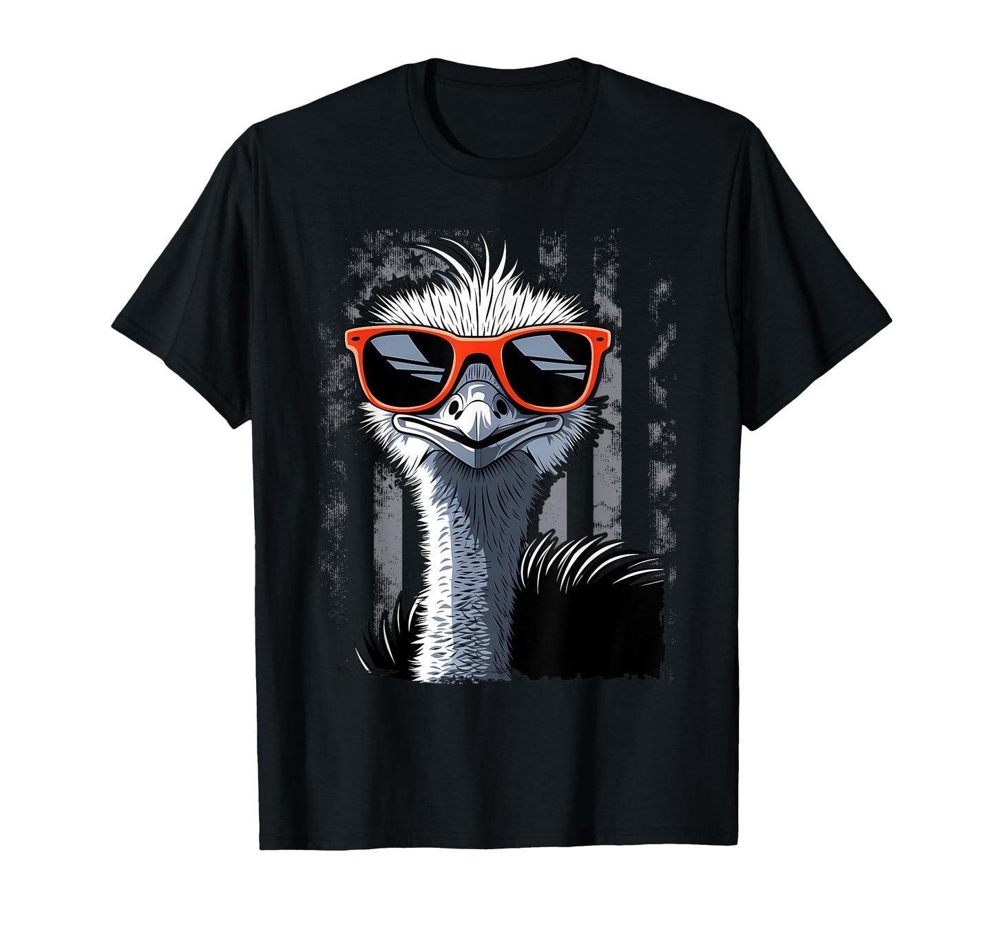 Cool Emu Bird Wearing Sunglasses Graphic Art T-Shirt